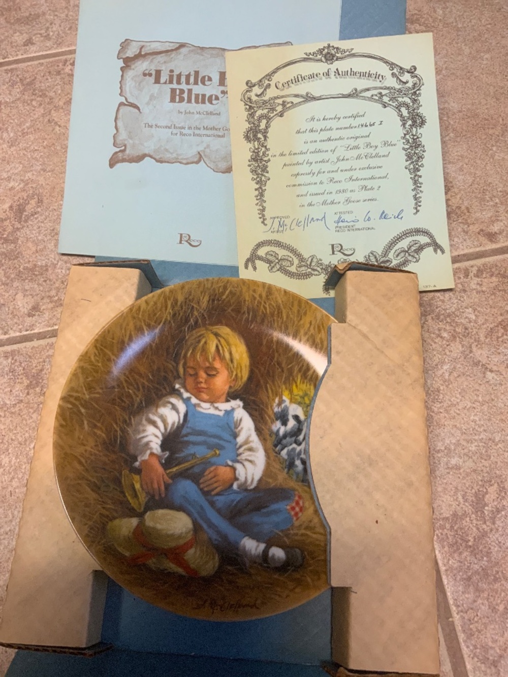 Reco collectors plate- “little boy blue”